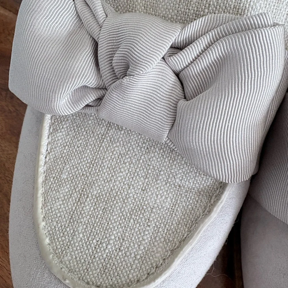 Bandolino Women’s Lindio Bow Slip-On Tailored Loafers 8.5 M Shoes Neutral Beige - Picture 5 of 12